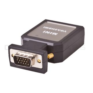 Mini VGA Male 15pin to HDMI Converter Adapter w/ USB VGA 3.5mm Audio