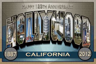 Happy 125th Anniversary Hollywood New Large Letter Postcard Signed L