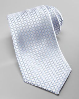 N24V9 Charvet Neat Circle Silk Tie, Silver/Blue