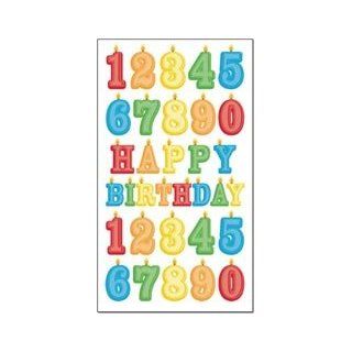 Sticko Classic Stickers Birthday Number Candles Glitter SP