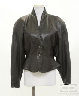 Michael Hoban for North Beach Leather Black Leather Snap Front Jacket