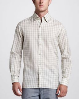 N1XCM Ermenegildo Zegna Check Cotton/Linen Shirt