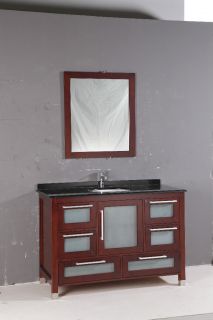   Bathroom Vanity Marble Countertop Ceramic Sink Solid Wood Cabinets