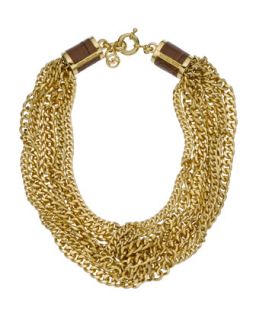 Michael Kors Multi Chain Twist Necklace, Golden   