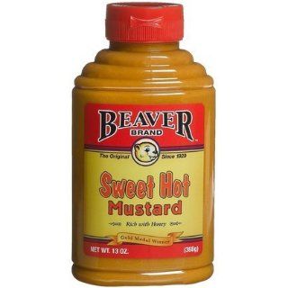Beaver Brand Sweet Hot Mustard, 13 oz Squeezable Bottles, 6 pk 