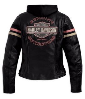 Womens Harley Davidson Miss Enthusiast 3 in 1 Leather Jackets Hooded