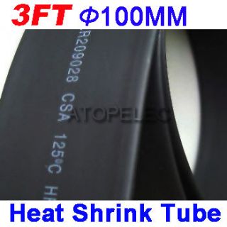 3ft Heat Shrink Tube Tubing 100mm Black Color