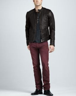 Diesel Leide Leather Jacket, Spotted Jersey Tee & Safado Jeans