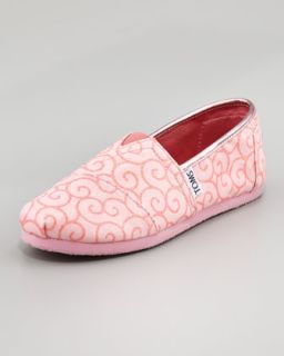 TOMS Pink Glitter Shoe, Tiny   