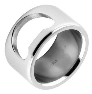 316L Stainless Steel Bottle Opener Mens Ring   Size 14 Jewelry