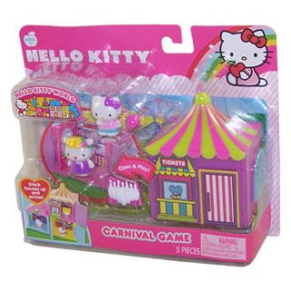 Hello Kitty World Carnival Game Playset Stack Houses 5 Pieces New