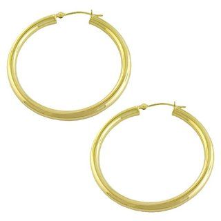 14 Karat Yellow Gold Hoop Earrings (38 mm) Jewelry