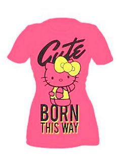 Hello Kitty Pink Cute Born This Way Yellow Bow Shirt