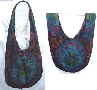 Tie Dye Cotton Shoulder Bag Purse Hippie Boho Funky B2728