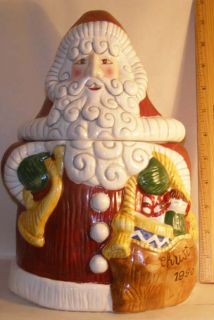 Fitz and Floyd Christmas 1996 Dated Santa Claus Cookie Jar