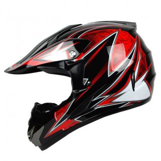  XL PGR Dragon Black Red Buggy ATV Off Road MX Quad Dot Helmet