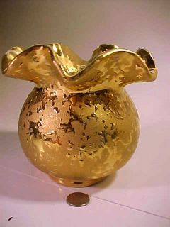 Holley Ross Abstract Rim 22K Weeping Gold Vase Laanna PA