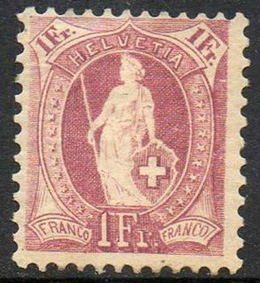 Switzerland 1891 9 1 Fr Helvetia VF Mint HR 87A