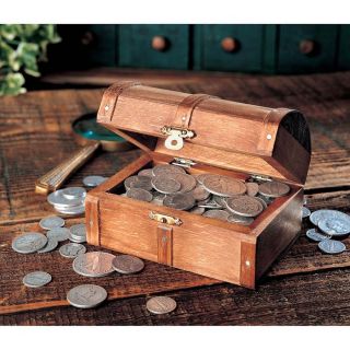 Historic Wooden Treasure Chest of RARE Old Silver Coins