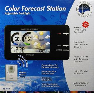Wireless Color Weather Station Thermometer Atomic Clock