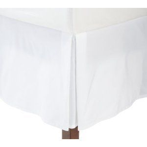 300tc Egyptian Cotton Solid White Queen Pleated Tailored