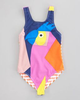 Z0XUZ Stella McCartney Jasmine Parrot One Piece Swimsuit, Sizes 2 10