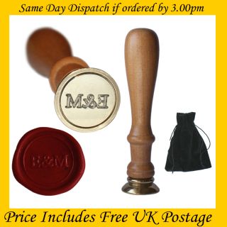 Personalised Custom Engraved Initial Wax Seal Stamp Free UK P P Pouch