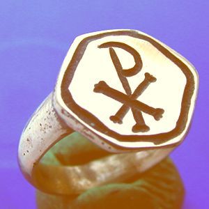 chi rho or labarum symbol ring size 6 1 4 average opening 16 70mm