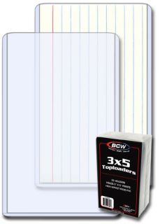 Lot of 200 BCW 3 x 5 Photo / Index Card Hard Plastic Topload Holders