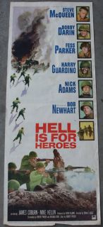 Original Movie Poster Steve McQueen Hell Is for Heroes 1962 WWII Bobby