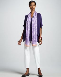Eileen Fisher Cozy Boxy Knit Top, Slim Twill Ankle Pants & Shibori