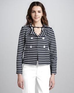 Nanette Lepore Striped Double Breasted Knit Jacket & Sleeveless