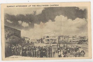 1940s WWII Military Hollywood Canteen CA 9 Autographs Postcard Angela