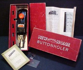 1948 New Home Sewing Machine Buttonhole Attachment in original vintage
