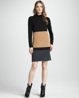 Phoebe Couture Colorblock Turtleneck Dress   
