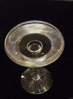 Signed Libbey abp Rich Polished Intaglio Cut Glass Compote 10 Tall
