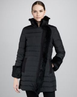 Moncler Long Diamond Quilted Belted Puffer Coat   