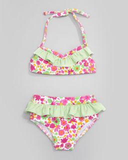  up floral two piece swimsuit sizes 4 6x available in fuchsi $ 66 00