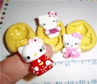 Hello Kitty Cat Flexible Push Mold for Resin Clay Candy Food Safe