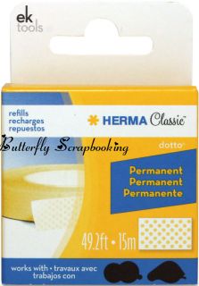 Herma Dotto Refill Scrapbook Adhesive Permanent New