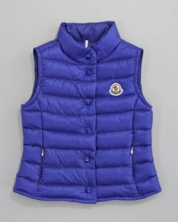 Z0XBX Moncler Llane Long Season Packable Quilted Vest, Sizes 4 6
