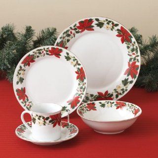   Gibson Dinnerware, Poinsettia Holiday 20 Piece Set