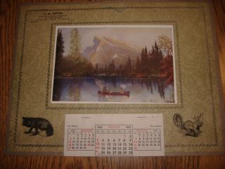 Vintage S M Peffer fur co calendar trap trapping advertising