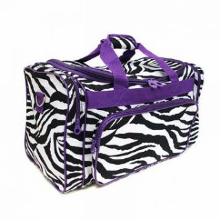 Zebra Purple Trim Duffel Bag 20 Clothing