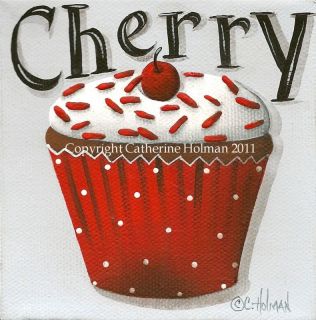 Cherry Cupcake Celebration Print Catherine Holman
