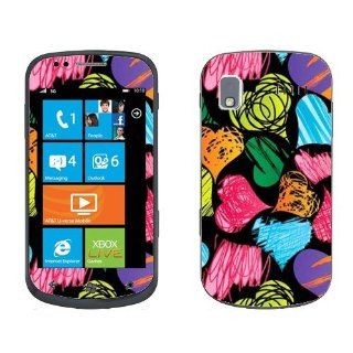 Colorful Hearts On Black (177) Design Protective Skin