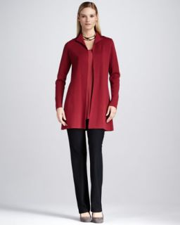 Eileen Fisher Silk Cotton Interlock Long Tie Waist Jacket, Silk Scoop