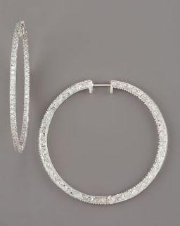 Penny Preville Diamond Hoops with Etched Sides   