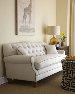 Old Hickory Tannery Hudson Tufted Linen Sofa   
