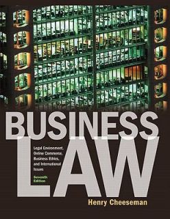 Business Law by Henry R Cheeseman 2009 Hardcover